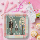 Dapper Rabbit Paper Plates Papieren Bordje (Feest)