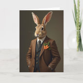 Dapper Rabbit Pattern Card Kaart (Voorkant)