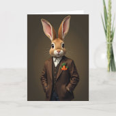 Dapper Rabbit Portrait Card Kaart (Voorkant)