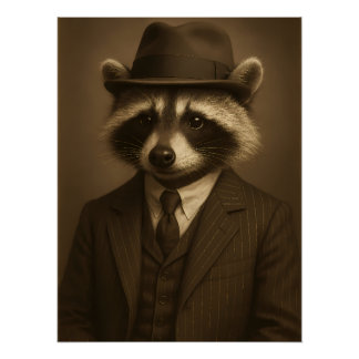 Dapper Raccoon Perfect Poster