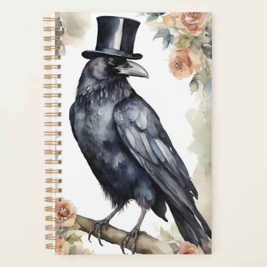 Dapper Raven in bloei Planner (Voorkant)