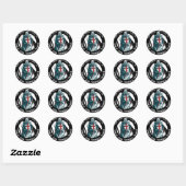 Dapper Ridder Citaat Ontwerp Ronde Sticker (Vel)