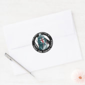 Dapper Ridder Citaat Ontwerp Ronde Sticker (Envelop)