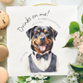 Dapper Rottweiler Waiter Waterverf  Servet