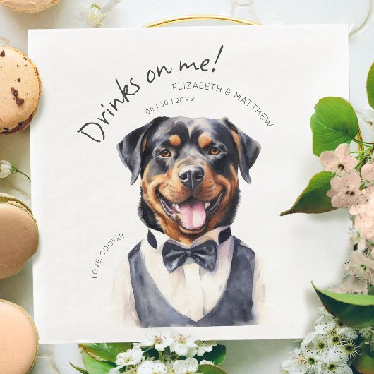 Dapper Rottweiler Waiter Waterverf  Servet