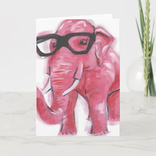 Dapper| Roze olifant in eierassen Kaart (Voorkant)