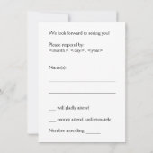 Dapper, Simple & Basic "R.S.V.P." Kaart (Achterkant)