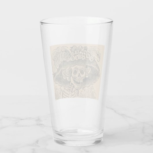 Dapper Skeleton (Calavera Catrina) (Elegant Skull) Glas (Achterkant)