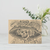Dapper Skeleton (Calavera Catrina) (Elegant Skull) Kaart (Staand voorkant)