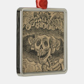 Dapper Skeleton (Calavera Catrina) (Elegant Skull) Metalen Ornament (Rechts)