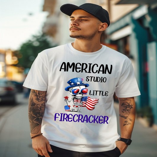 Dapper Skeleton groet Amerika T-shirt