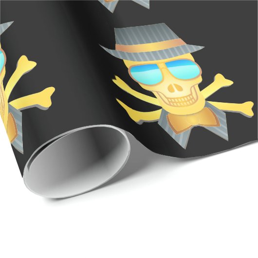 Dapper Skull Wrapping Paper Cadeaupapier (Rol Hoek)