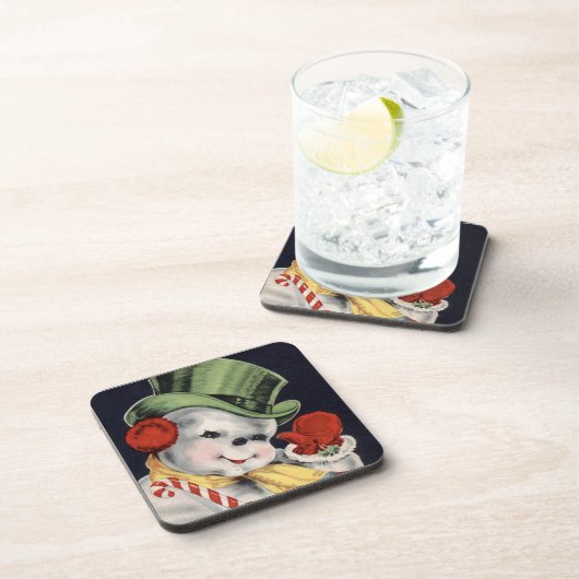  Dapper Snowman set van kurk Onderzetters (Rechterzijde)