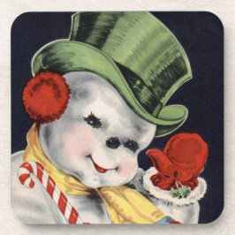  Dapper Snowman set van kurk Onderzetters