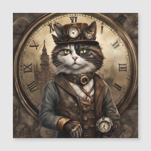 Dapper Steampunk Calico Cat (Voorkant)