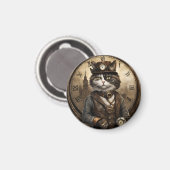 Dapper Steampunk Calico Cat Magneet (Voorkant / Achterkant)