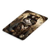 Dapper Steampunk Calico Cat Magneet (Linkerzijde)