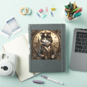 Dapper Steampunk Calico Cat Sticker (iPad Cover)