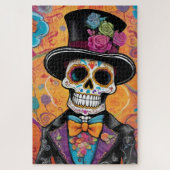 Dapper Sugar Skull: Dag van de Doden Legpuzzel (Verticaal)