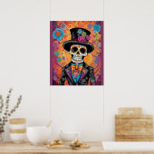 Dapper Sugar Skull: Dag van de Doden Poster (Keuken)