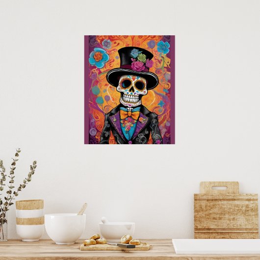 Dapper Sugar Skull: Dag van de Doden Poster (Keuken)