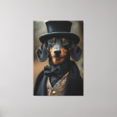 Dapper teckel in elegante Victoriaans kleding Canvas Afdruk (Voorkant)