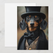 Dapper teckel in elegante Victoriaans kleding Kaart (Voorkant / Achterkant)