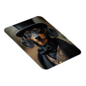 Dapper teckel in elegante Victoriaans kleding Magneet (Rechterzijde)