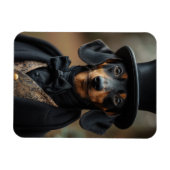 Dapper teckel in elegante Victoriaans kleding Magneet (Horizontaal)