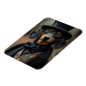 Dapper teckel in elegante Victoriaans kleding Magneet (Linkerzijde)