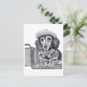 Dapper teckel klaar voor avontuur briefkaart (Staand voorkant)