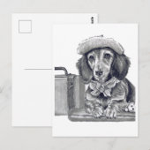 Dapper teckel klaar voor avontuur briefkaart (Voorkant / Achterkant)