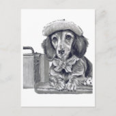 Dapper teckel klaar voor avontuur briefkaart (Voorkant)