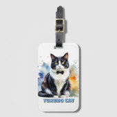 Dapper Tuxedo Cat Bagagelabel (Voorkant (verticaal))