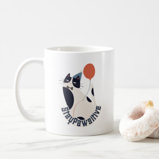 Dapper Tuxedo Cat Celebration Coffee & Tea Mug Koffiemok (Met donut)