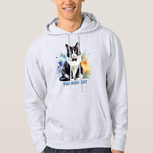 Dapper Tuxedo Cat Hoodie (Voorkant)