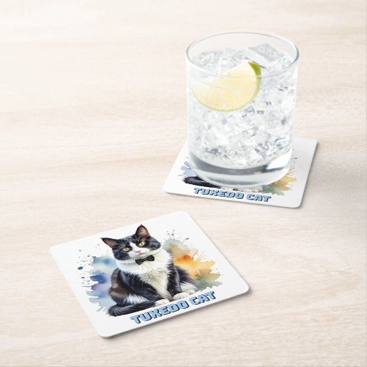 Dapper Tuxedo Cat Kartonnen Onderzetters (Insitu)