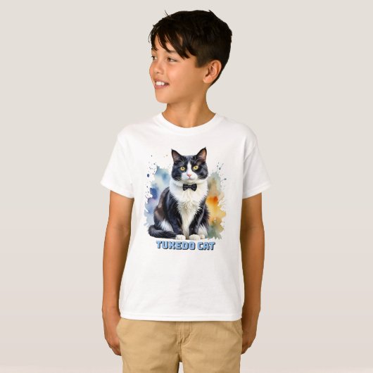 Dapper Tuxedo Cat T-shirt (Voorkant volledig)