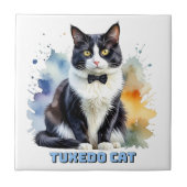 Dapper Tuxedo Cat Tegeltje (Voorkant)