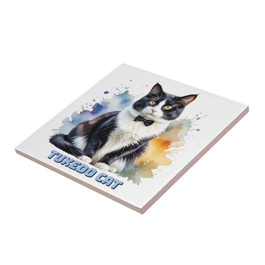 Dapper Tuxedo Cat Tegeltje (Zijkant)