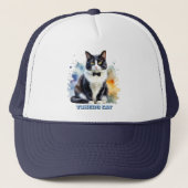 Dapper Tuxedo Cat Trucker Pet (Voorkant)