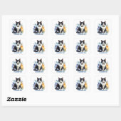 Dapper Tuxedo Cat Vierkante Sticker (Vel)