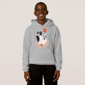 Dapper Tuxedo Cat with Balloon Kids Hoodie (Voorkant volledig)
