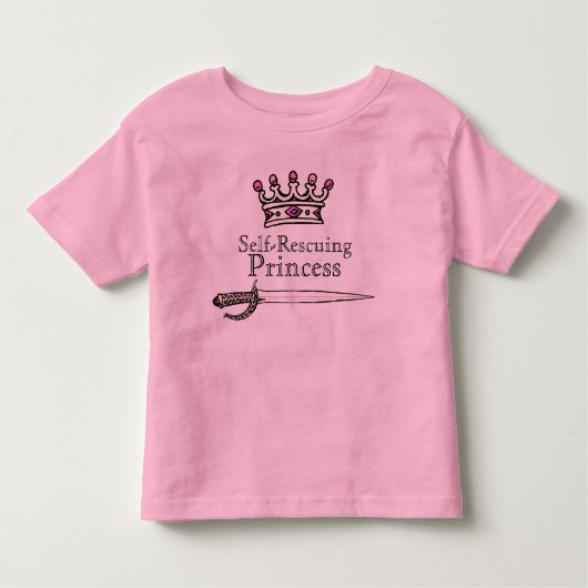 Dapper, zwaard, zelfredzaam, prinses, feminist, kinder shirts (Voorkant)