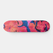 Dappere 1 Rood Blauw Ebru Abstract Skateboard Deck (Horizontaal)