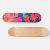 Dappere 1 Rood Blauw Ebru Abstract Skateboard Deck (Horizontaal)