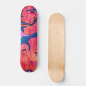 Dappere 1 Rood Blauw Ebru Abstract Skateboard Deck (Voorkant)