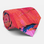 Dappere 1 Rood Blauwe Ebru Stijl Abstracte Das (Opgerold)