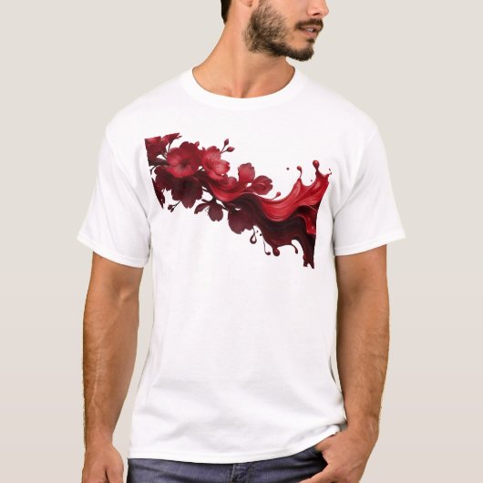 Dappere ABSTRACTE BLOEM Kunst Design T-shirt (Voorkant)