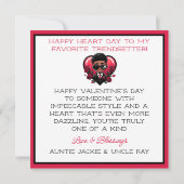 Dappere Afro-Amerikaanse Jongen Rode Hart Valentij Kaart (Achterkant)